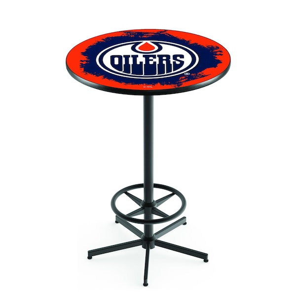 Holland Bar Stool Co 42" Black Edmonton Oilers Pub Table L216B4228EdmOil - main